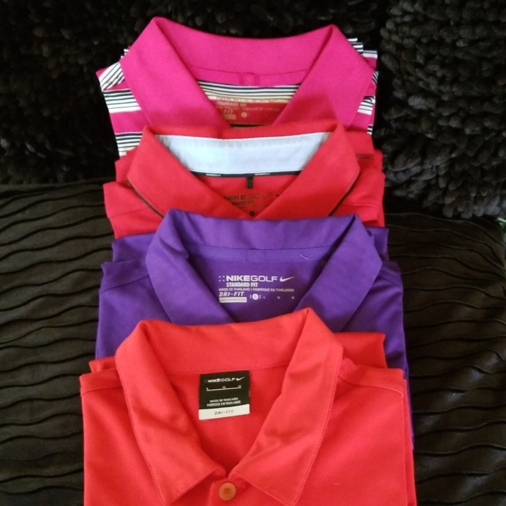 4-Nike Golf Dri-Fit polo shirts
